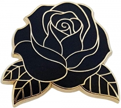Pinsanity black rose enamel lapel pin