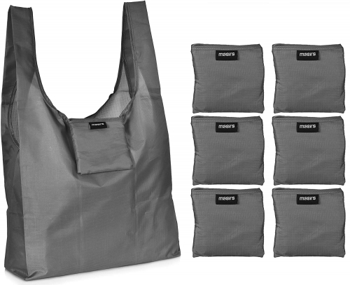 Reusable grocery shopping bags-replace paper and plastic bags with these large and sturdy eco bags. When folded into its own pocket, the bag becomes a